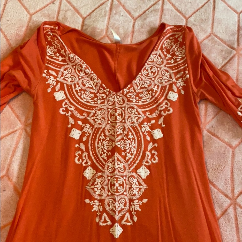 Coral tunic top